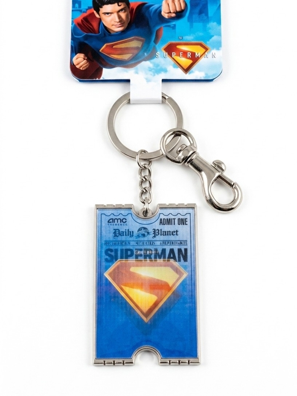 Loungefly DC Superman AMC Theatres Admit One Lenticular Keychain NWT